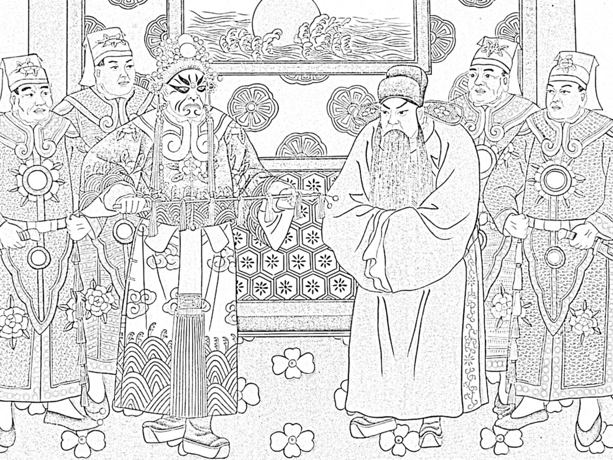 Chinese opera coloring page.