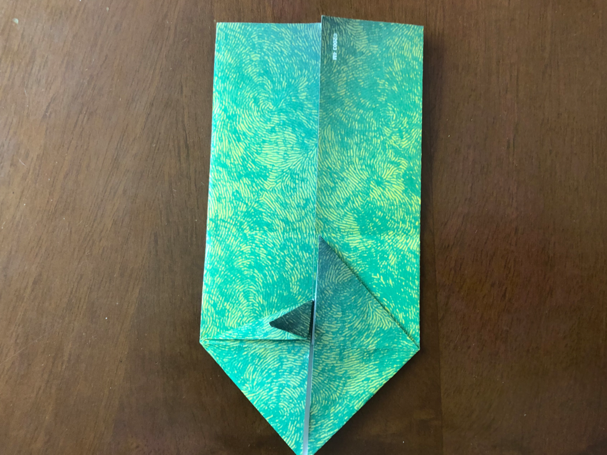 Detail view of an origami step.